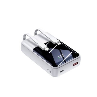 2024 Hot Sale 20000mAh 35W Super Fast Charging Power Banks With LED Display Built in Double-Cable Power Bank