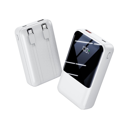 2024 NEW Power Bank 20000mAh Capacity 35W Super Fast Charging Power Banks With LED Display Built in Double-Cable Power Bank