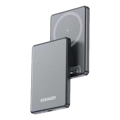 2025 PD 20W Metal Magnetic Wireless Charging Bank 5000mAh External Battery Charger for Iphone 15 14 13 ProMax Thin Charging Bank