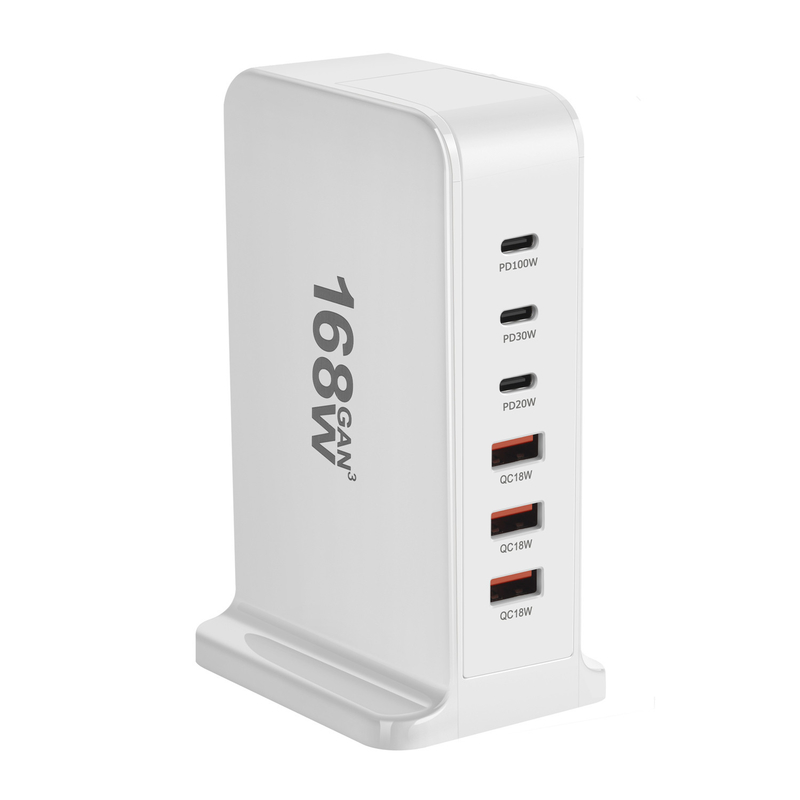 Factory Wholesale PD QC Multi Port 3 Usb a 3 Type C Fast Charging Gan 168w Cell Phone Turbo Charger