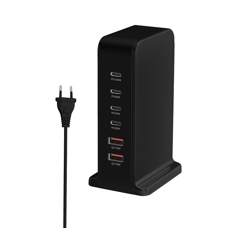 200W GaN Charger US Charger Block USBC Charging Station 4 Type C 2 USB a With Powerful PD 100W Type C Port Super Fast Charging