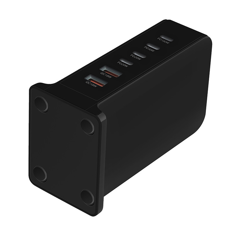 200W GaN Charger US Charger Block USBC Charging Station 4 Type C 2 USB a With Powerful PD 100W Type C Port Super Fast Charging