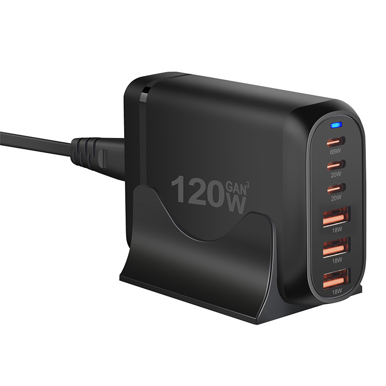 New 200W Gan PD Adapter Charger 4 Type C+2 USB a With Powerful 100W USB C Port Super Fast Charging Hub