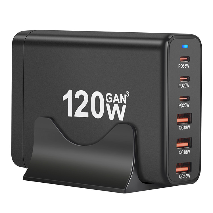 Hot US EU UK AU Multiport USB C PD Fast Charging Wall Charger 120W GaN 6 Port 3 USB C 3 USB a for iPhone Android Mobile
