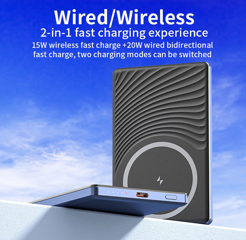 Oem Custom Mini Ultra Slim Mobile Phone Power Banks 5000Mah 10000Mah Charging Charger Wireless Portable Magnetic Power Bank