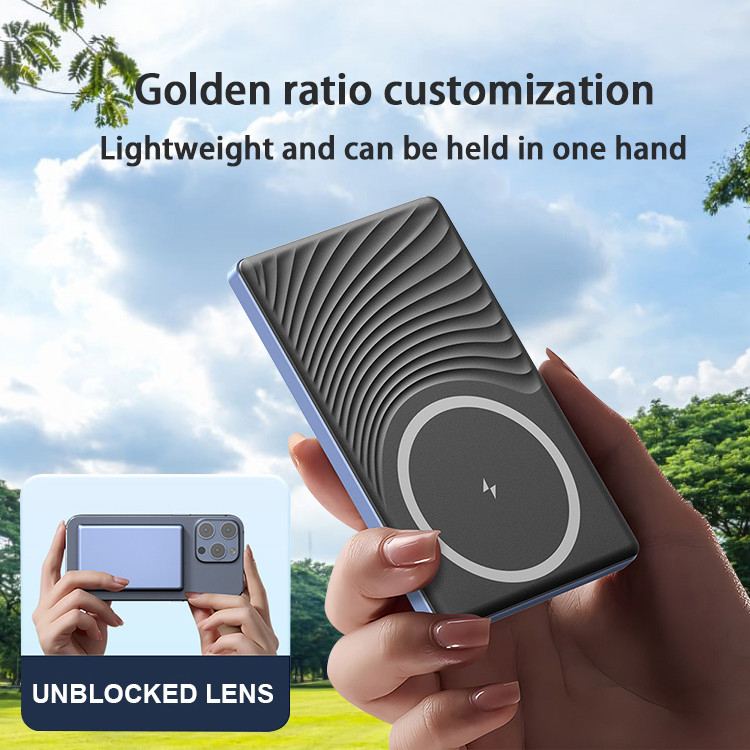 Oem Custom Mini Ultra Slim Mobile Phone Power Banks 5000Mah 10000Mah Charging Charger Wireless Portable Magnetic Power Bank
