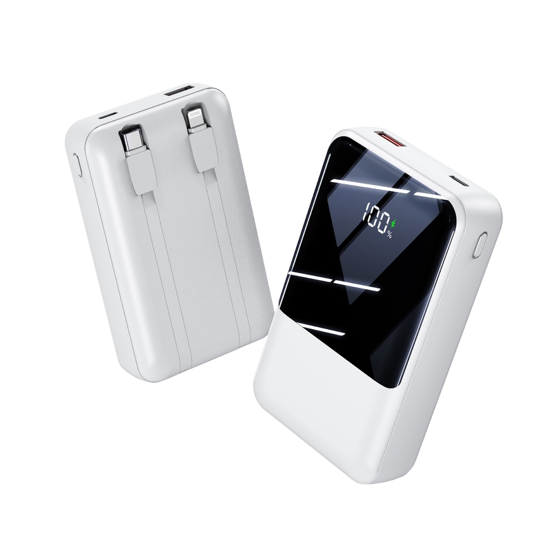 2024 NEW Power Bank 20000mAh Capacity 35W Super Fast Charging Power Banks With LED Display Built in Double-Cable Power Bank