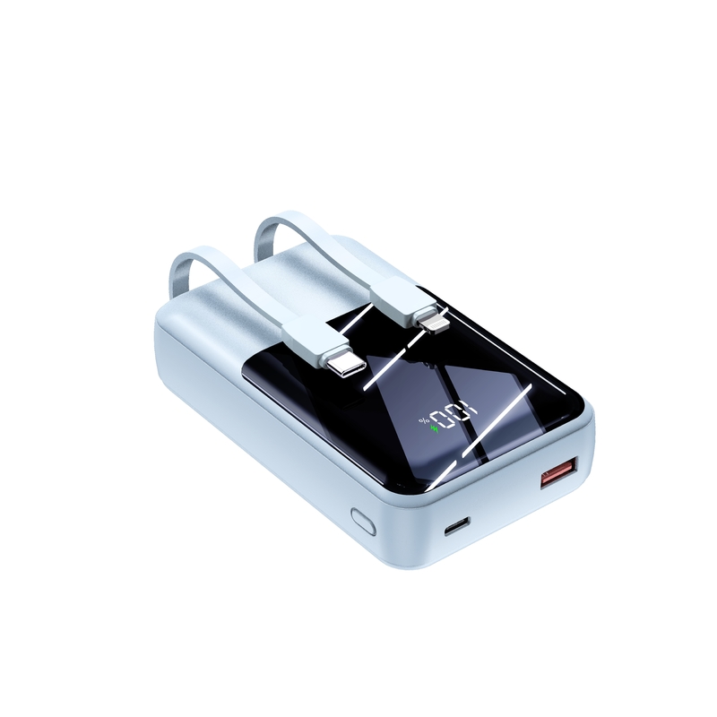 2024 Hot Sale Power Bank 20000mAh 35W Super Fast Charging Power Banks With LED Display Built in Double-Cable Power Bank