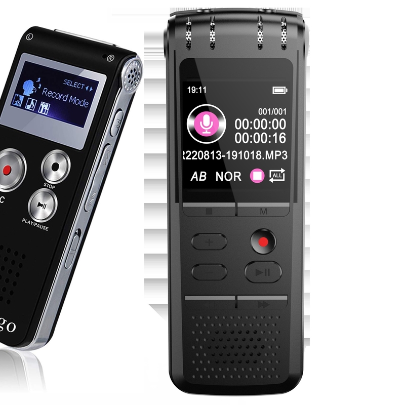 Hindder Professional Mini spy Recorder Music Player Noise Reduction Function AGC Recording Gain Multi-language Voice Recorder