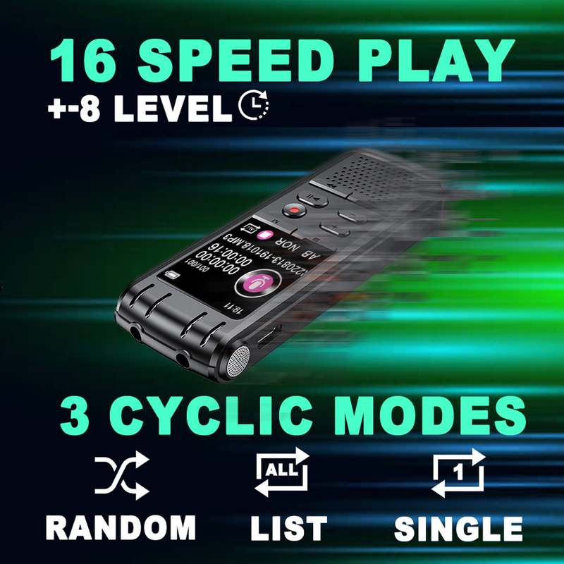 Hindder Professional Mini spy Recorder Music Player Noise Reduction Function AGC Recording Gain Multi-language Voice Recorder