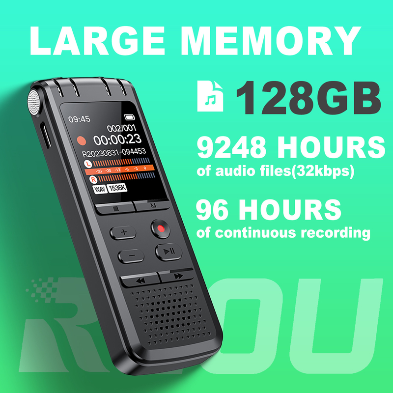Hindder Professional Mini spy Recorder Music Player Noise Reduction Function AGC Recording Gain Multi-language Voice Recorder