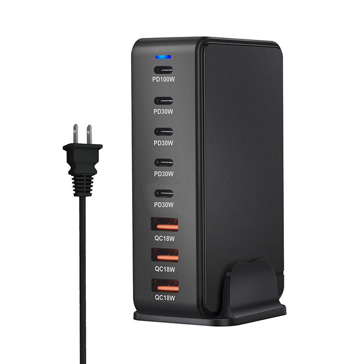 268w Gan Multi-ports Usb Type C Fast Charger Adapter Multiple Ports Pd Qc4.0 Desktop Fast Charger Mobile Phone Charger