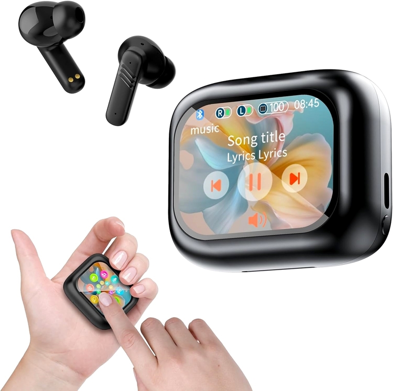 Touch Screen 5.4 Headphones with 40H Playtime Deep Bass Stereo with Call ENC Noise Active Noise Cancelling Wireless Earbuds