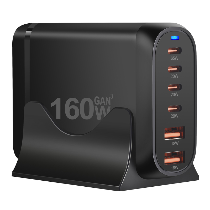 160W GaN USB Type C Fast Charger Multiple Ports PD Desktop Fast Charger Adapter Plug for IPhone Samsung and Laptop