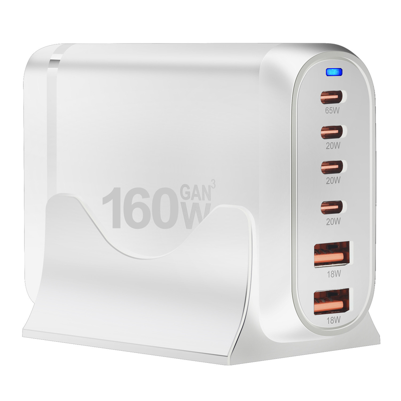 GaN 160W PD Fast Charging Usb Charger USB C 2 Type C 4 Ports for Samsung Mobile Phone Laptop PD USB Wall Charger Adapter