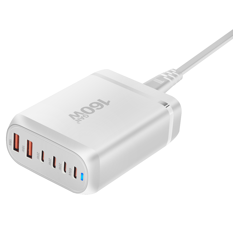 GaN 160W PD Fast Charging Usb Charger USB C 2 Type C 4 Ports for Samsung Mobile Phone Laptop PD USB Wall Charger Adapter