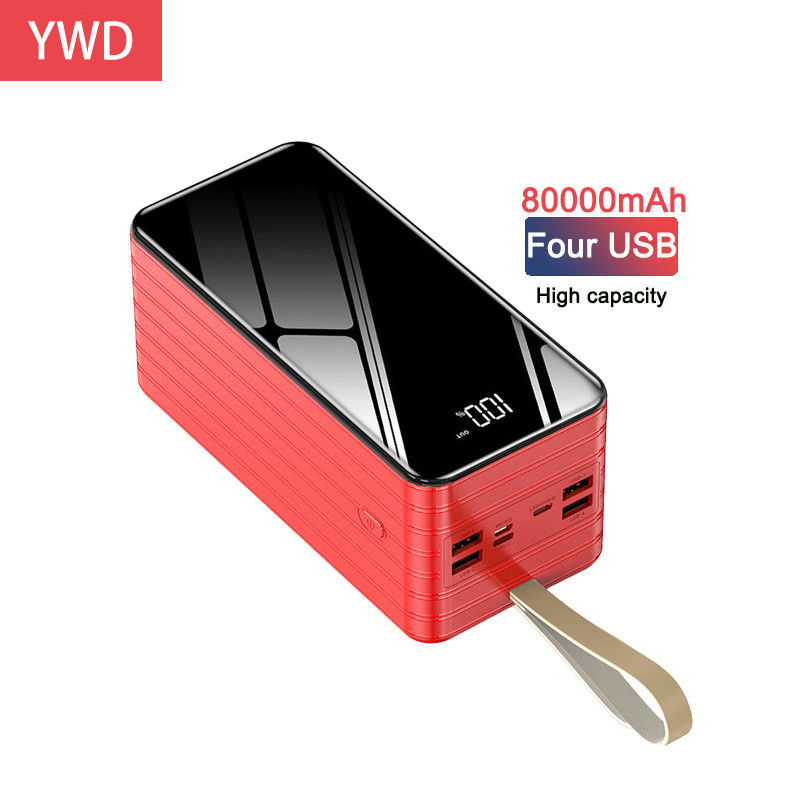 Trending Products in Nigeria for 2024 High Capacity 50000mAh Power Banks Super Power Bank 80000mAh with LED Light 80000mAh Porta