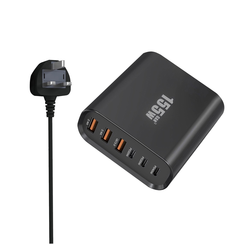 155W 6 Ports GaN USB C Charger PD 155W GaN Type C Fast Wall Charger for NoteBook Pro Laptop and Mobile Phone