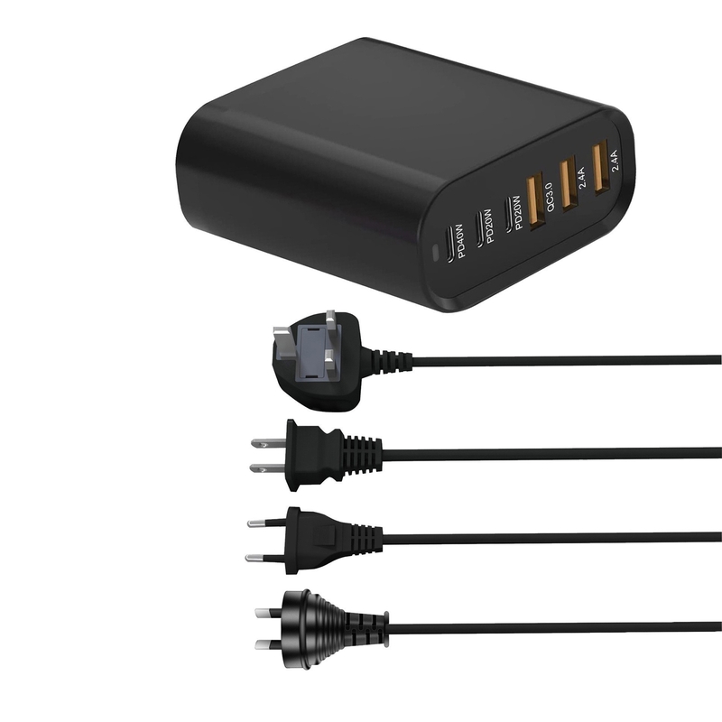 155W 6 Ports GaN USB C Charger PD 155W GaN Type C Fast Wall Charger for NoteBook Pro Laptop and Mobile Phone