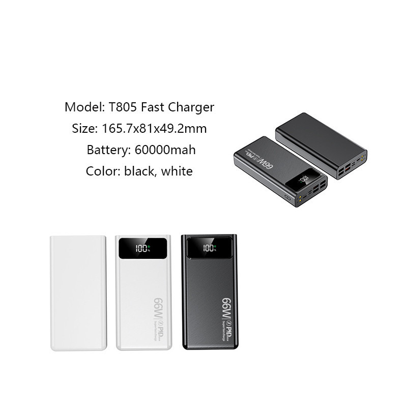 80000mAh Power Bank Portable Phone Charger Fast Digital Display Polymer Battery Bank Power Charger for iPhone Bank Power