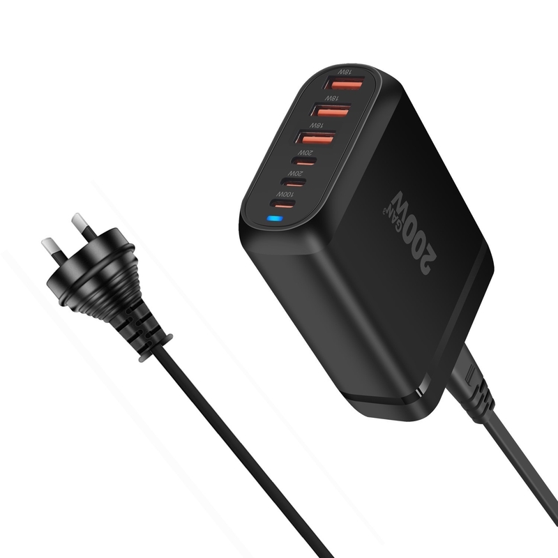 XZH Factory 200W USB C Mobile Phone PD 100W Fast Charging Station Charger Type C Adapter for Mobile Phone Samsung Xiaomi