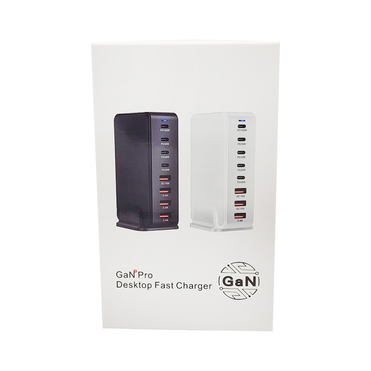 Universal 240W Fast Charging 8 Port PD & QC USB Tower Hub 4C4A PD GaN Charger Box
