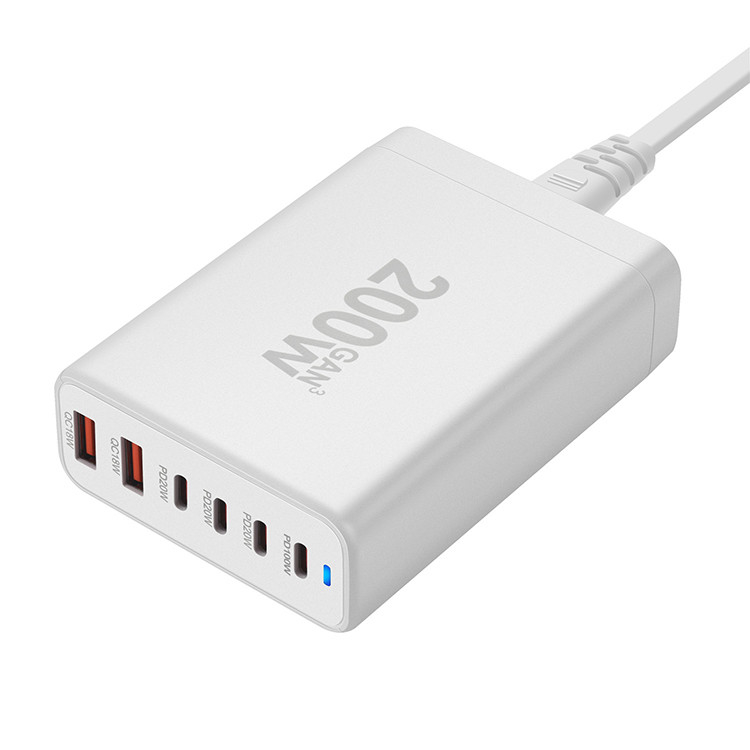 Quick Charge 200W Type C USB C Charger Charging Beast for Power Six Devices at Once