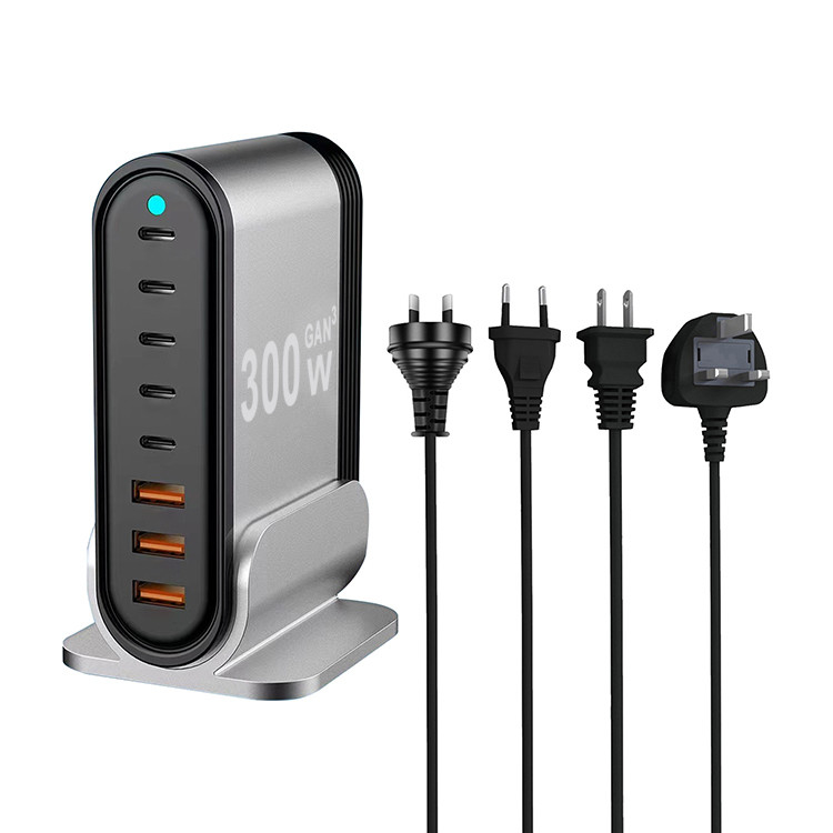 300W USB-C Charger 8-Port PD 100w 40w 12watt 5V 2.4a Fast Charger Station for MacBook I Phone