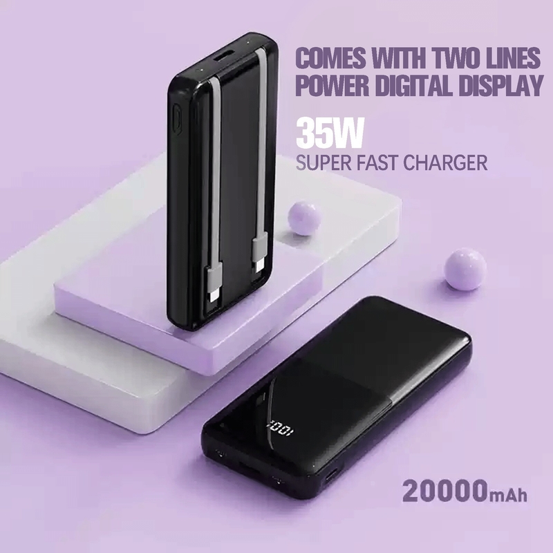 2024 NEW 20000mAh 35W Super Fast Charging Power Banks With LED Display Built in Double-Cablepower Banks & Power Station