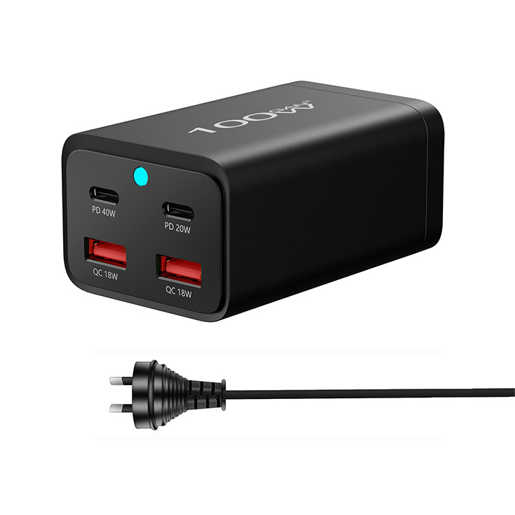 XZH up to 100W Total USB PD Powder Fast Charging Charger 100W PD GaN 4-Port Type-C USB-C Charger
