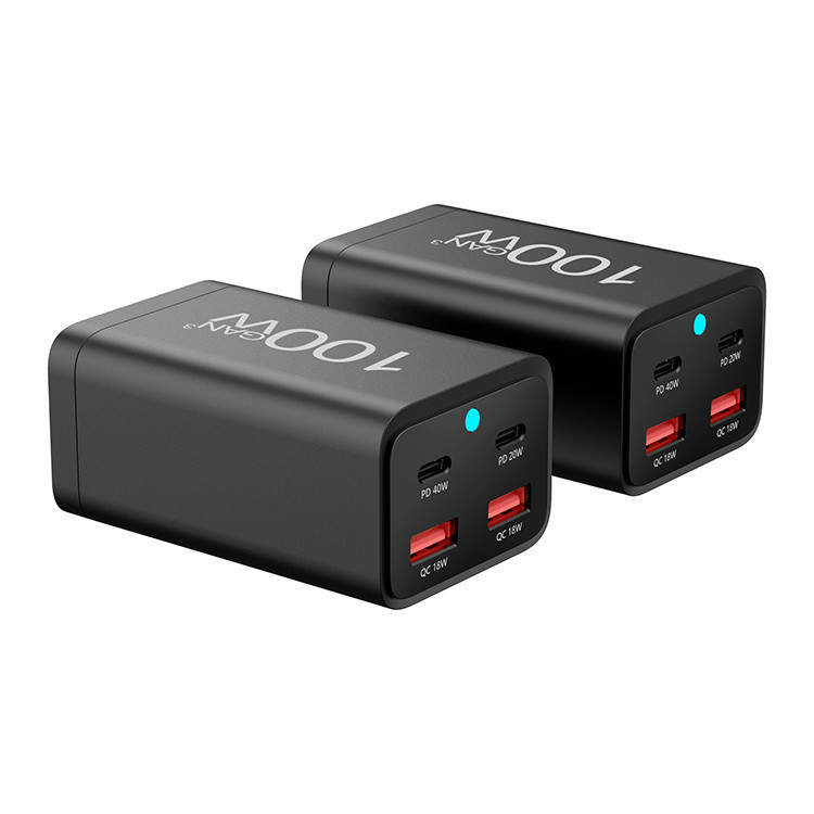XZH up to 100W Total USB PD Powder Fast Charging Charger 100W PD GaN 4-Port Type-C USB-C Charger