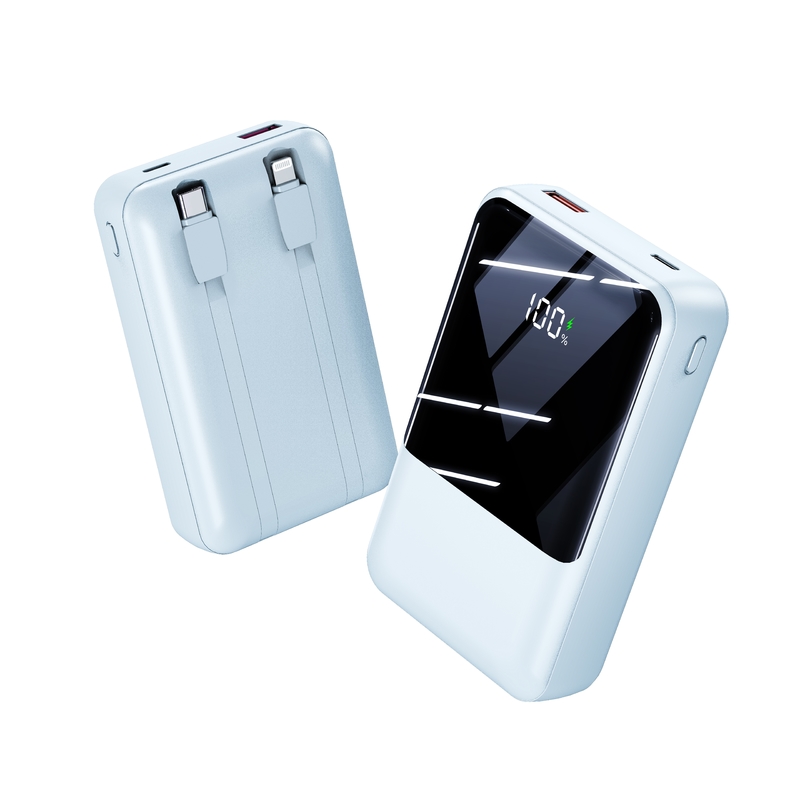 2024 Hot Sale 20000mAh 35W Super Fast Charging Power Banks With LED Display Built in Double-Cable Power Bank