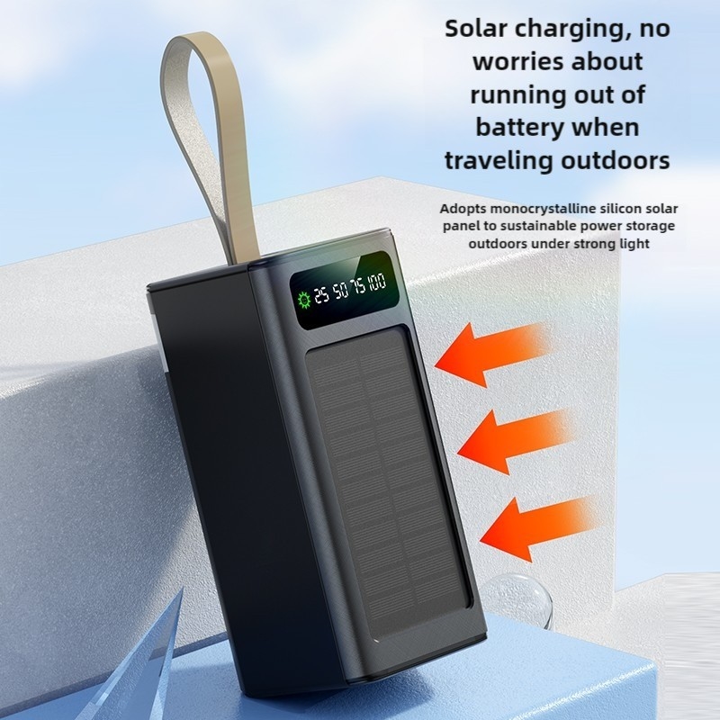 2025 Top Best Seller Outdoor 50000mAh Solar Power Bank 20000mah 30000mAh Travel 5-panel Portable Solar PowerBank Charger
