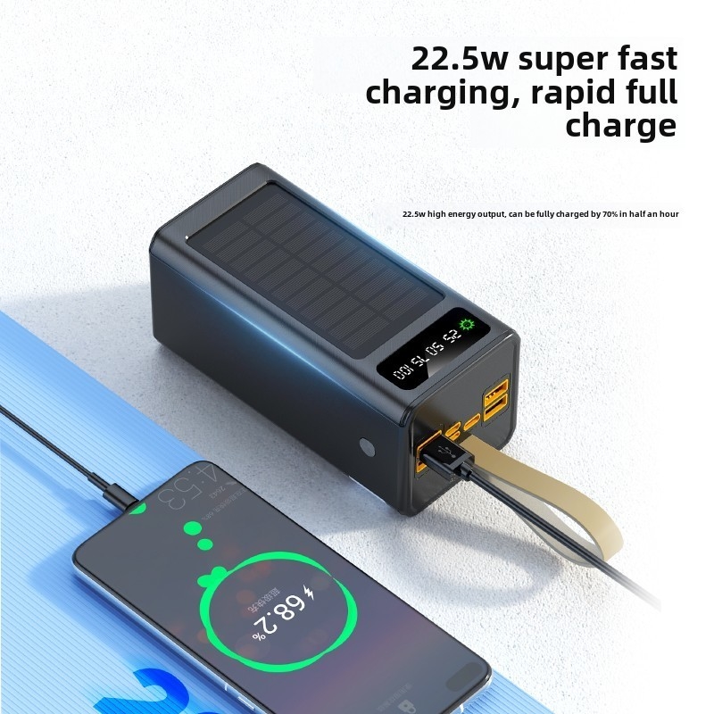 2025 Top Best Seller Outdoor 50000mAh Solar Power Bank 20000mah 30000mAh Travel 5-panel Portable Solar PowerBank Charger